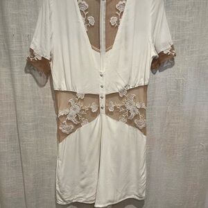 Elegant White Lace Detail romper
